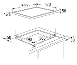 Kochfeld KHKF4 G autark Einbau 60cm Glaskeramik schwarz Timer und Touch-Control ^ PKM