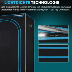 sonstige PlantiGrow - Growbox – Indoor Gewächshaus, Anzuchtzelt, Zuchtzelt, Anbauzelt - 60x60x180