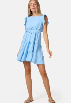 Damen Minikleid Sommerkleid Midi Kleid mit Rüschen in Einheitsgröße PM27 ^ PM SELECTED Hot