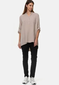 Damen Musselin Tunika Longbluse mit Tasche PM17 ^ PM SELECTED Discount