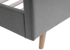 Polsterbett -J98, Bett Doppelbett Bettgestell mit Lattenrost, Massivholz ~ 160x200cm grau ^ MCW Best