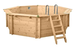 Pool "Java" ø 4,40 m/ 1,36m Achteck Rund (Filteranlage 6,0m3, DeLuxe Set) ^ Interhiva Discount