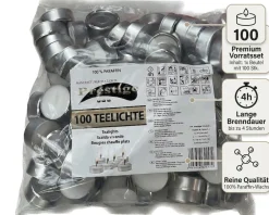 Prestige 100 Stück Teelichter 4h Brenndauer 100 % Paraffin Clearance