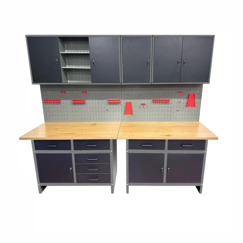 Prestige Works Werkstattwand Werkstatt Set Metall 240cm Werkbank Werkzeugschrank New