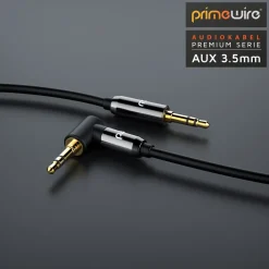 AUX zu 3,5-mm-Klinke Audio-Kabel 90° gewinkelt, HiFi Klinkenkabel Verbindungskabel  für Audiogeräte - 2m ^ Primewire Discount