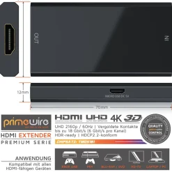 Primewire HDMI 2.0b Extender / Verstärker UHD 2160p 60Hz, HDMI-Buchse zu HDMI-Buchse Clearance