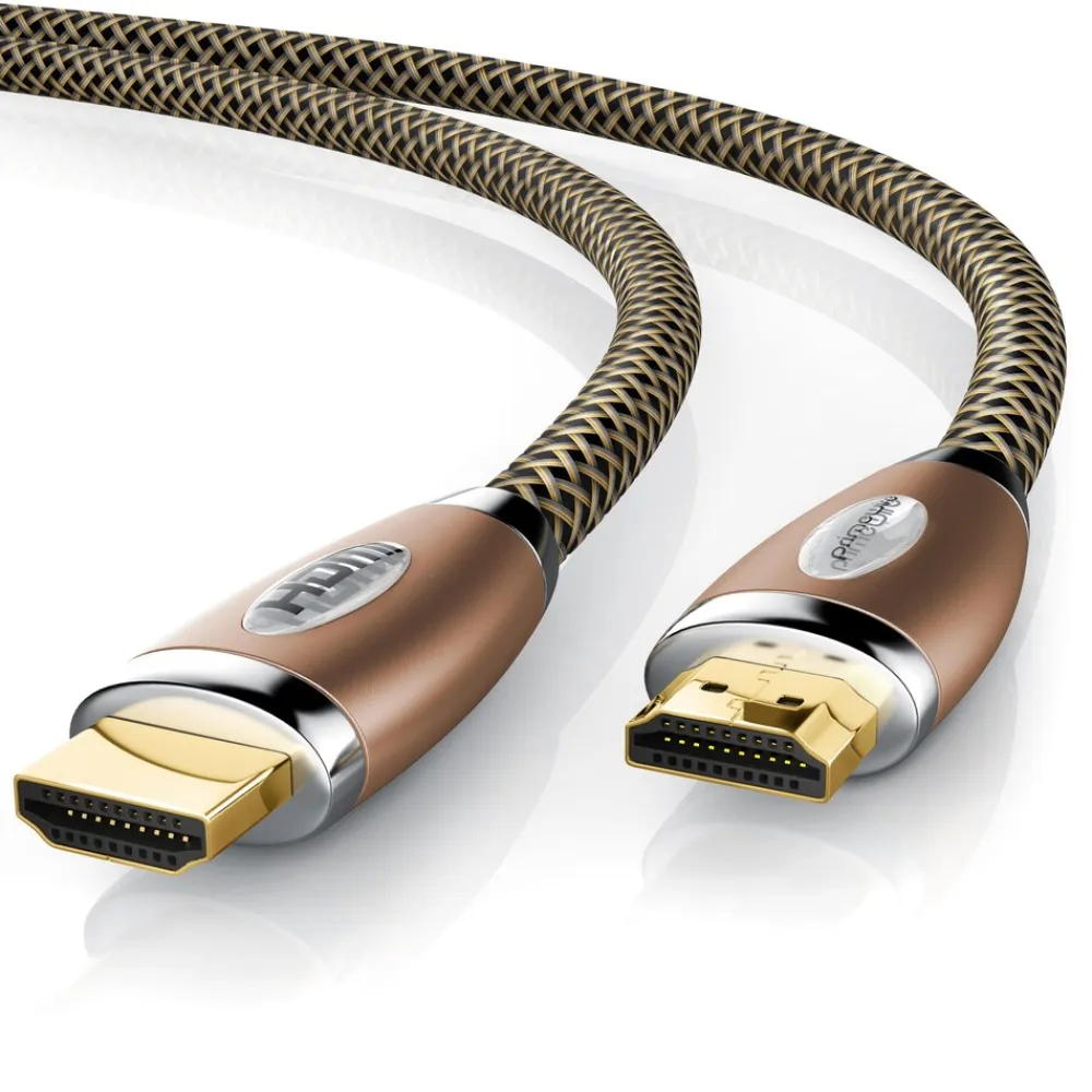 8k HDMI-Kabel 2.1, 4k Ultra HD 2160p, 3D, Nylonummantelung, Vollmetall Stecker, HDMI Typ A - 2m ^ Primewire Outlet