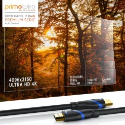 8k HDMI-Kabel 2.1, Ultra HD Highspeed 4K 60Hz, Full HD, 3D, ARC, 18 GBit/s, HDMI Typ A - 1 m ^ Primewire New