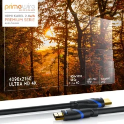 8k HDMI-Kabel 2.1, Ultra HD Highspeed 4K 60Hz, Full HD, 3D, ARC, 18 GBit/s, HDMI Typ A - 1,5 m ^ Primewire Hot