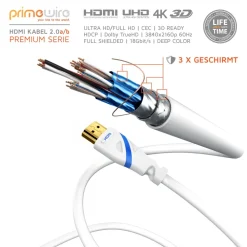 8k HDMI-Kabel 2.1, Ultra HD Highspeed 4K 60Hz, Full HD, 3D, ARC, 18 GBit/s, HDMI Typ A - 1,5m ^ Primewire Online