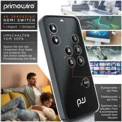 Ultra HD 4k 5-Port HDMI Umschalter inkl. Fernbedienung 5x HDMI IN / 1x HDMI OUT ^ Primewire Hot