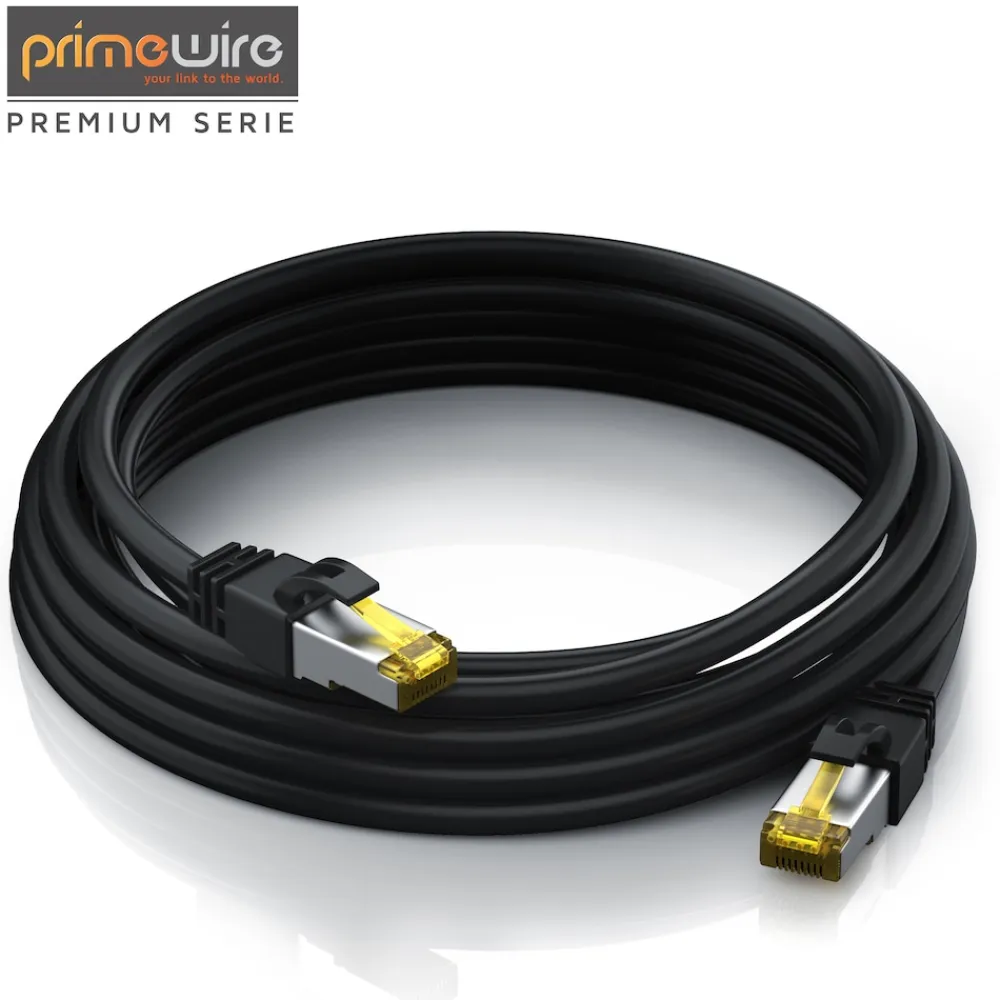 5x LAN-Kabel CAT.7, RJ-45 (Ethernet), Gigabit Ethernet S/FTP Netzwerkkabel, 10000 Mbit/s, Patchkabel - 0,5m ^ Primewire
