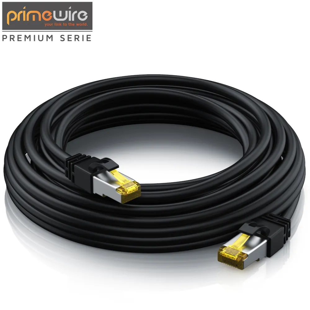 5x LAN-Kabel CAT.7, RJ-45 (Ethernet), Gigabit Ethernet S/FTP Netzwerkkabel, 10000 Mbit/s, Patchkabel - 0,5m ^ Primewire