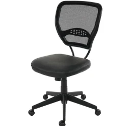 Profi-Bürostuhl Chicago, Chefsessel Drehstuhl, 150kg belastbar, Kunstleder ~ schwarz ohne Armlehnen ^ MCW Best