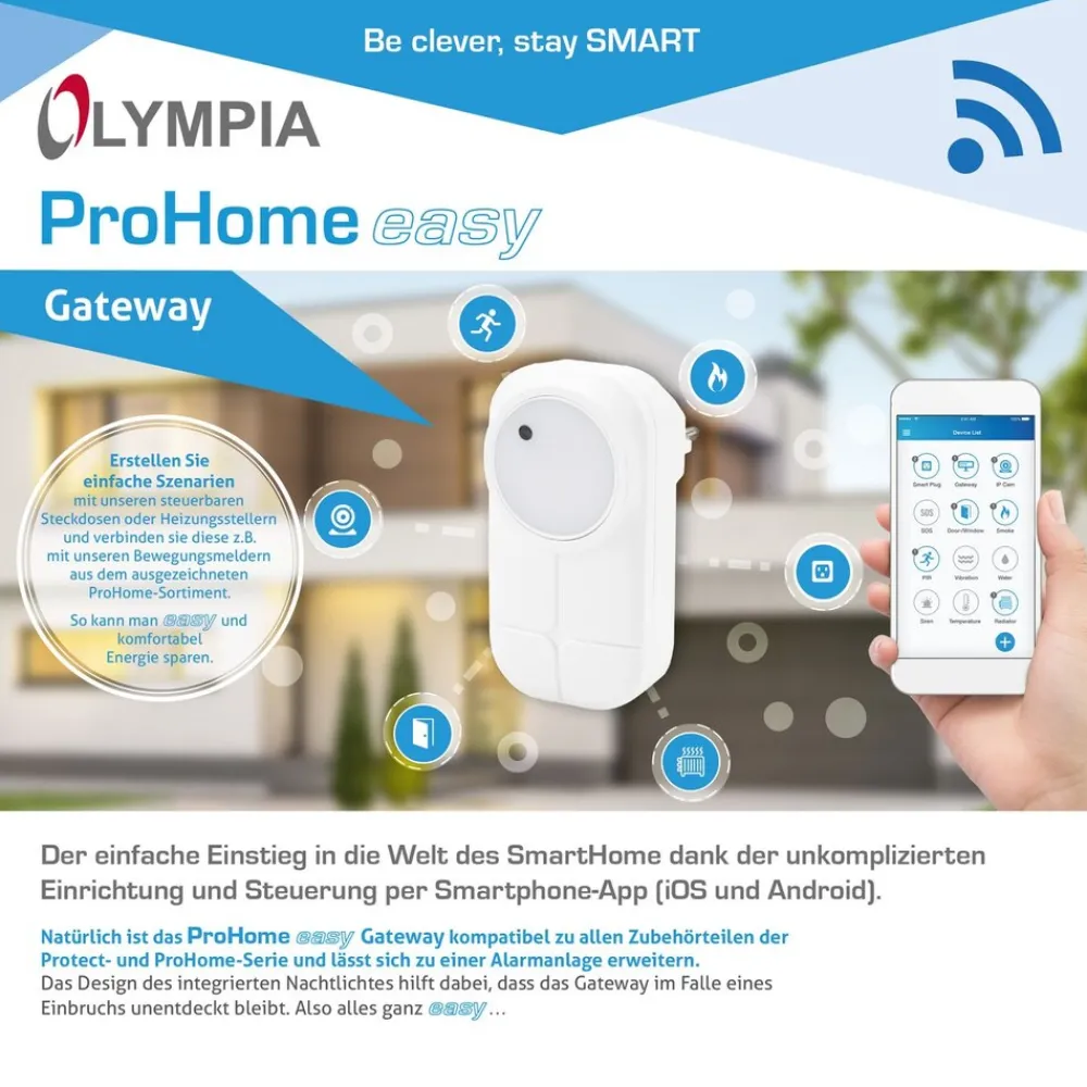 Olympia ProHome easy Smart Home Gateway System mit Alarm-Funktion Clearance