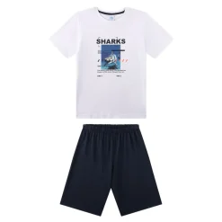 Pyjama short Teens Sharks Jungen Pyjama ^ Sanetta New