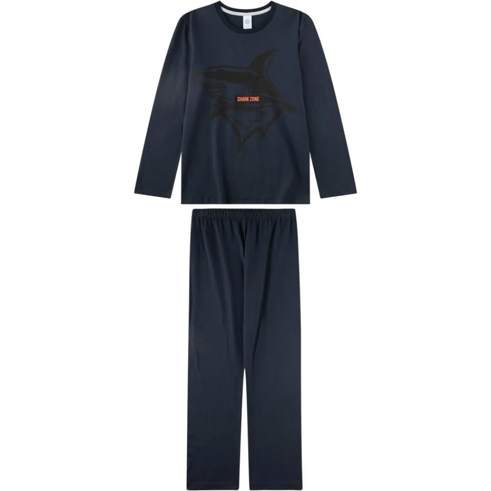 Pyjama Teens Shark Zone lang Jungen Pyjama ^ Sanetta