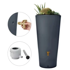 4rain VASO 2in1 Regenspeicher 220L graphitegrau zinkgrau New