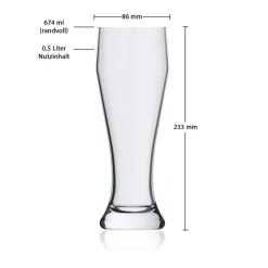 rastal Weizenbiergläser Ranft 0,5 l 120er Set transparent Clearance