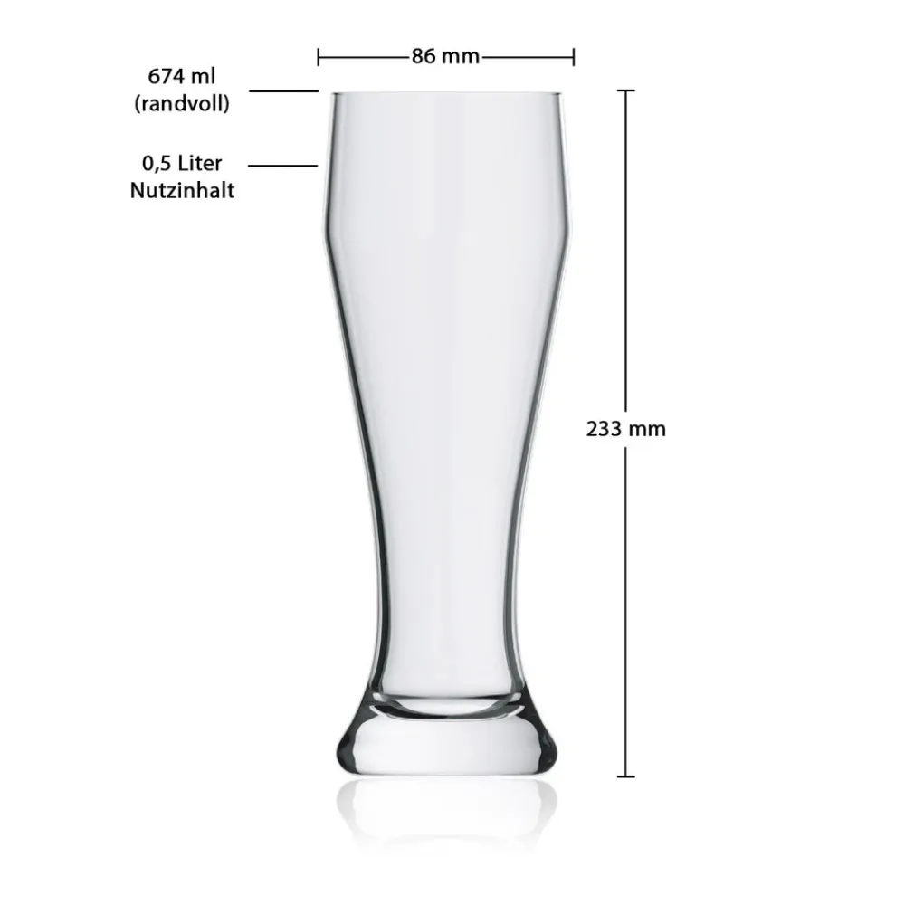 rastal Weizenbiergläser Ranft 0,5 l 120er Set transparent Clearance