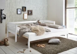 Relita - Funktionsbett Emilia ausziehbar 90/180x200 Buche massiv weiß Best