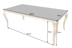 riess-ambiente Esstisch MODERN BAROCK - schwarz gold Edelstahl Opalglas Tischplatte Online