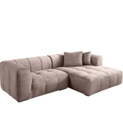 riess-ambiente Modernes Ecksofa ZERO GRAVITY 240cm greige Cord 3-Sitzer Couch L-Form Hot