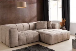 riess-ambiente Modernes Ecksofa ZERO GRAVITY 240cm greige Cord 3-Sitzer Couch L-Form Hot