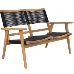 Outdoor Gartenbank BALI ROPE 120cm natur anthrazit Akazie 2-Sitzer ^ riess-ambiente Online