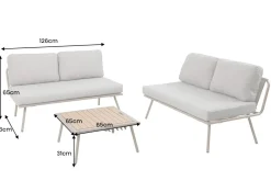 riess-ambiente Outdoor Lounge Sitzgruppe MOBILE MODULAR champagner greige mit Tisch wetterfest anthrazit Sale