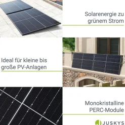 Juskys RISEN Solarpanel RSM40-8-410M mit 410 Watt - Balkonkraftwerk Solarmodul - Verkauf nur an Endverbraucher Discount