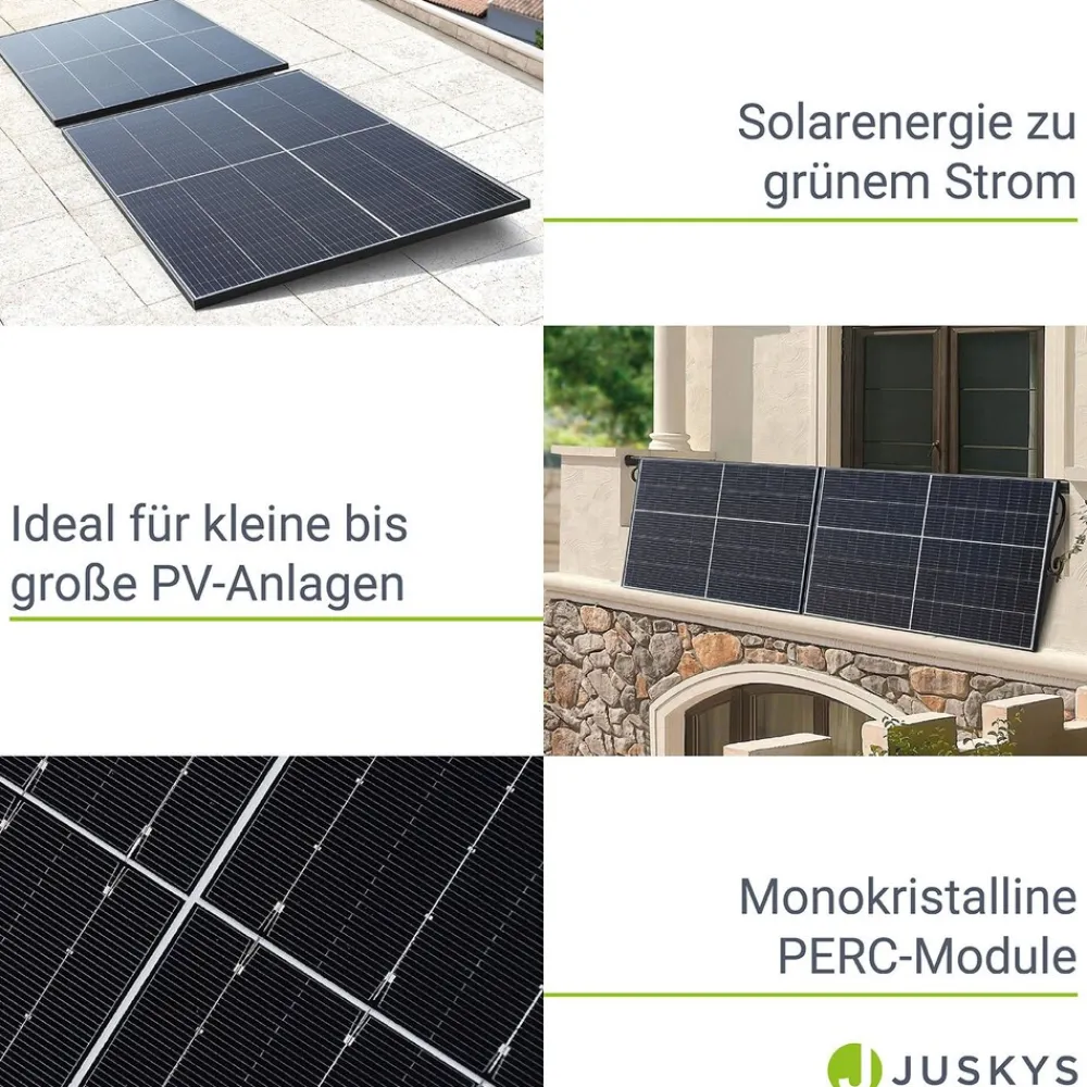 Juskys RISEN Solarpanel RSM40-8-410M mit 410 Watt - Balkonkraftwerk Solarmodul - Verkauf nur an Endverbraucher Discount