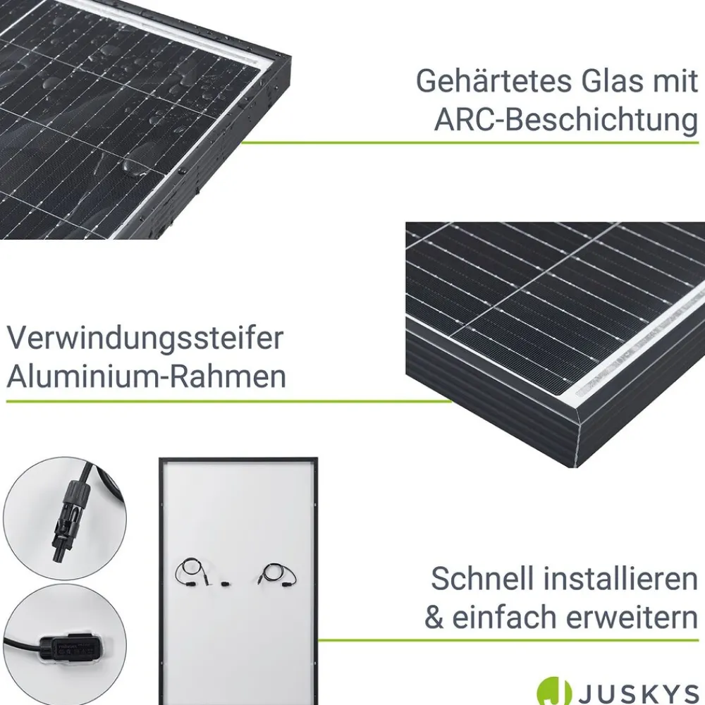 Juskys RISEN Solarpanel RSM40-8-410M mit 410 Watt - Balkonkraftwerk Solarmodul - Verkauf nur an Endverbraucher Discount