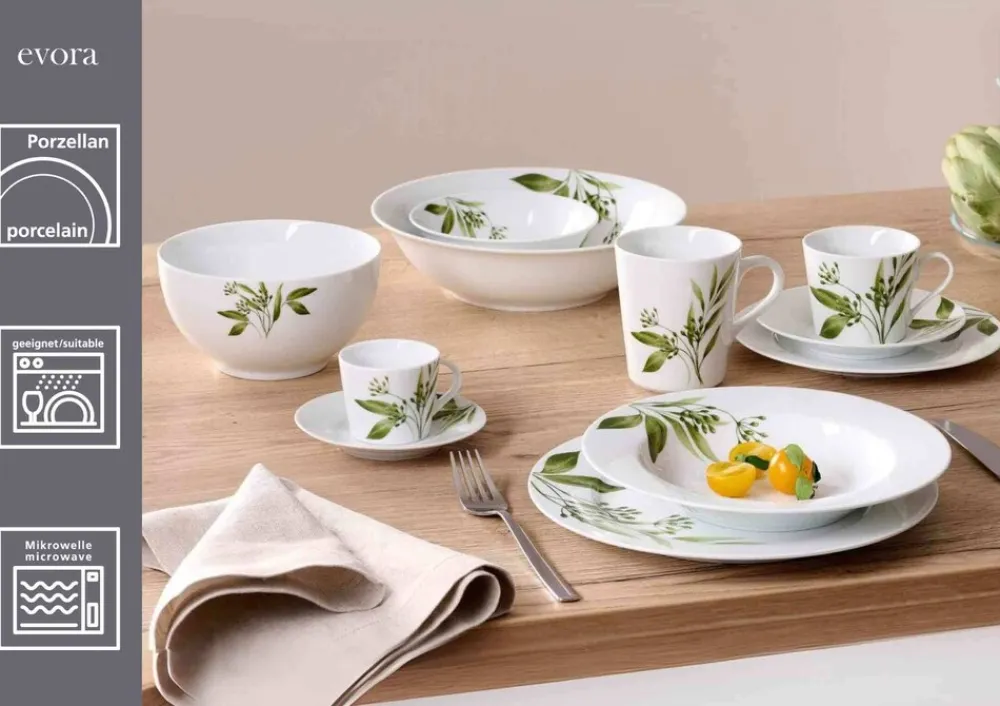 Ritzenhoff & Breker Beilagenschalen Evora ø 14 cm 6er Set weiß-grün Outlet