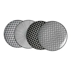 Ritzenhoff & Breker Dessertteller Takeo ø 21,5 cm 4er Set schwarz-weiß Best