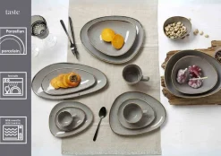 Ritzenhoff & Breker Dessertteller Taste 25,5 x 19,5 cm 4er Set taupe Outlet