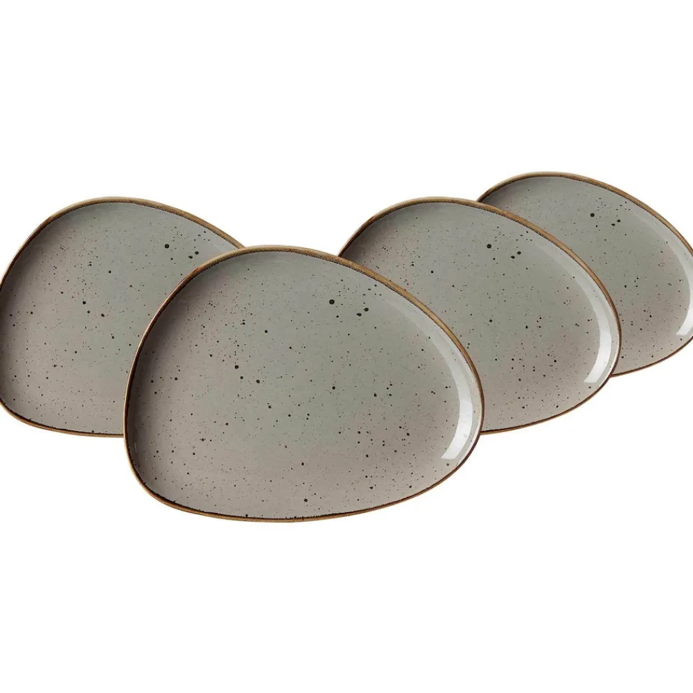 Ritzenhoff & Breker Dessertteller Taste 25,5 x 19,5 cm 4er Set taupe Outlet