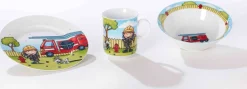 Ritzenhoff & Breker Geschirr-Set mit Kinderbecher Feuerwehrmann Bernie 7er Set bunt New