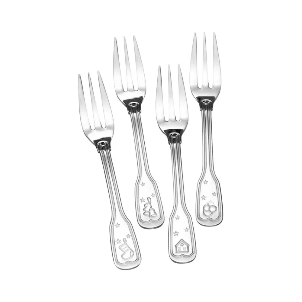 Ritzenhoff & Breker Kuchengabel-Set Holly 14,2 cm 4er Set silber Outlet