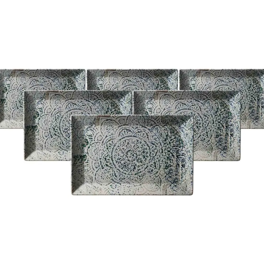 Ritzenhoff & Breker Servierplatten Luigi 34 x 23 cm 6er Set bunt