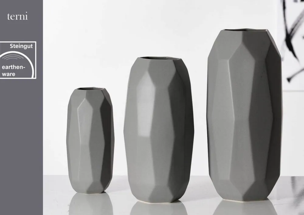 Ritzenhoff & Breker Vasen Terni 3er Set grau Clearance