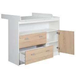 Kinderzimmerset 'Gabriella' inkl. Babybett ca. 70 x 140 cm & breite Wickelkommode, bicolor ^ Roba Discount