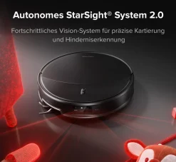 Saros 20X Black Saugroboter mit Wischfunktion (36.000 Pa, StarSight System 2.0, DirTect-Erkennung, Teppicherkennung, App-Steuerung, Matter, Videoanrufe) - Auslaufmodell ^ Roborock Outlet