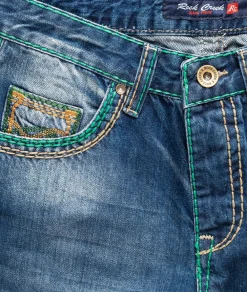 Rock Creek Jeans Comfort Fit dicke Nähte Loose Fit Dunkelblau New