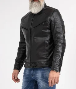 Rock Creek ederjacke Reguar Fit Schwarz Sale