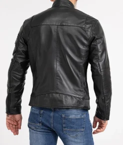 Rock Creek ederjacke Reguar Fit Schwarz Sale