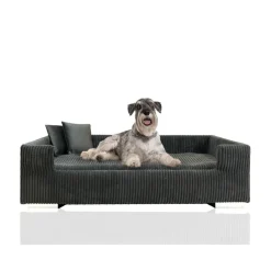 Rohrschneider Hundesofa gepolstert Cord breit Beige Hot