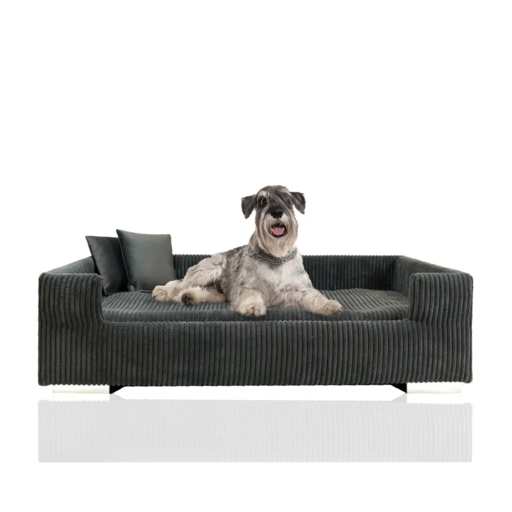Rohrschneider Hundesofa gepolstert Cord breit Beige Hot
