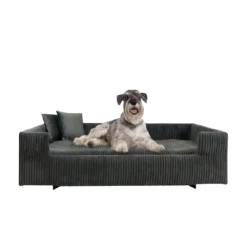 Rohrschneider Hundesofa gepolstert Cord breit Beige Hot