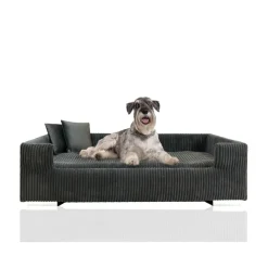 Rohrschneider Hundesofa gepolstert Cord breit Beige Hot